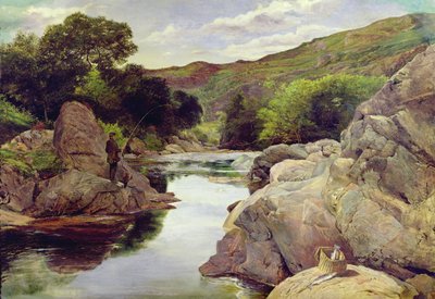 Glenfinlas with Millais Fishing, 1853 by William Henry Millais